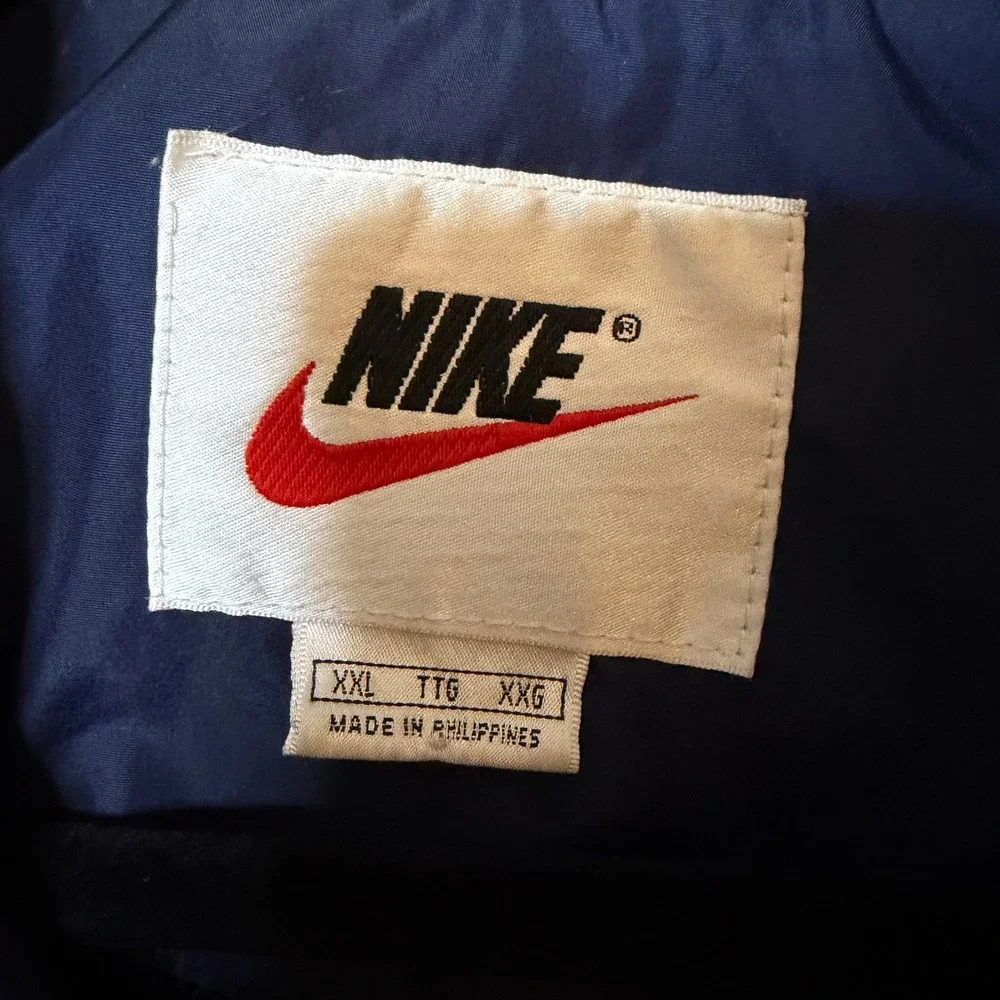Nike Windbreaker Jacket Mens XXL Navy Blue Vintage 90s Y2K Striped Full Zip Coat